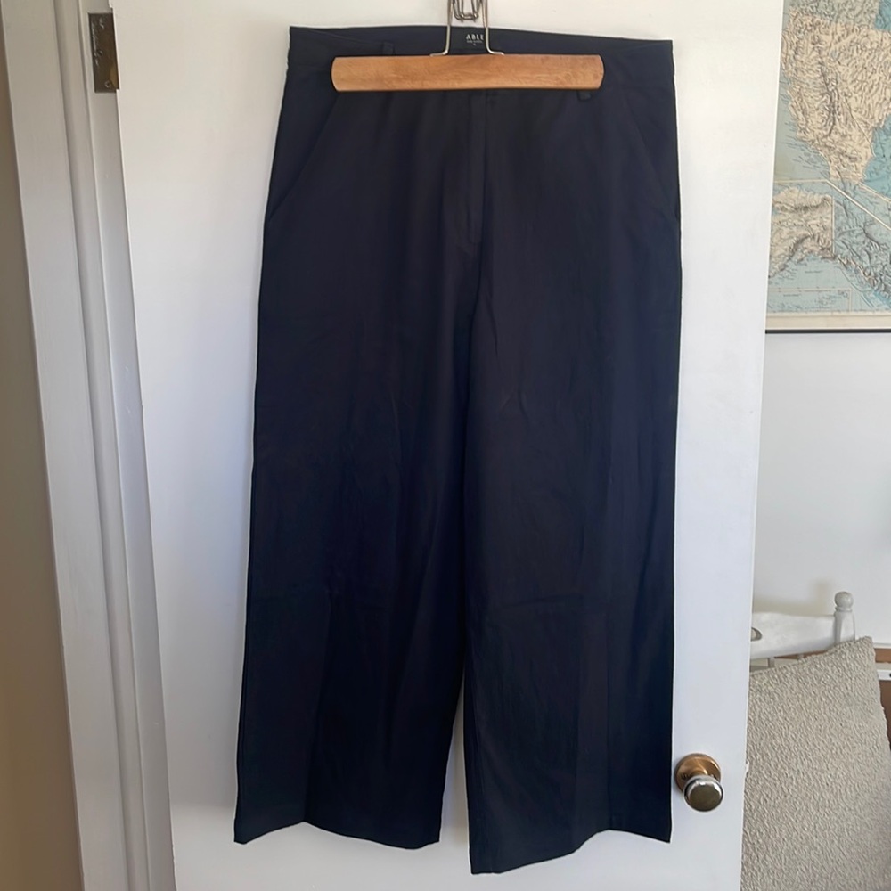 Able wide leg crop pants black 14